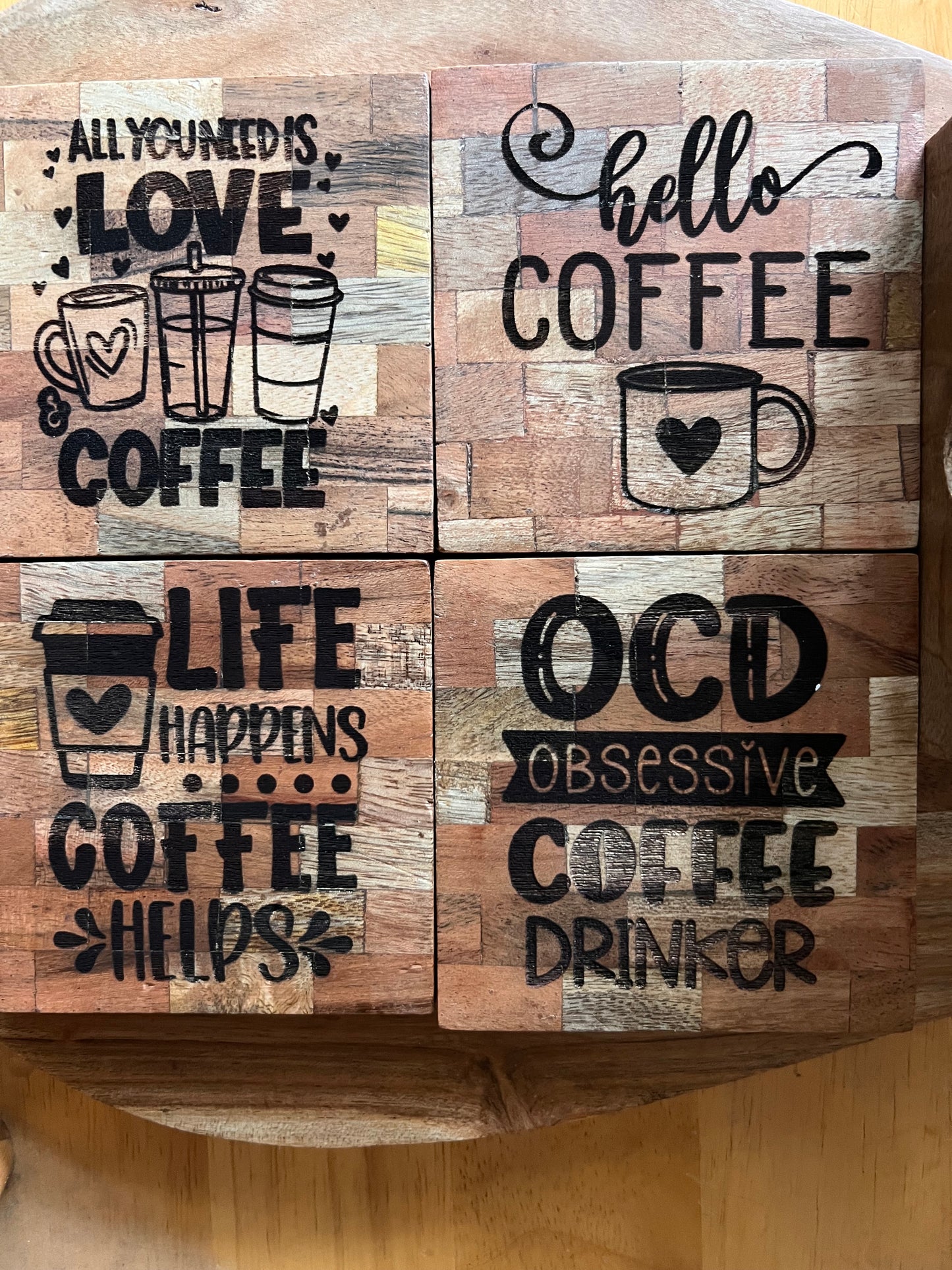Set of 4 Coasters for Coffee Lovers!