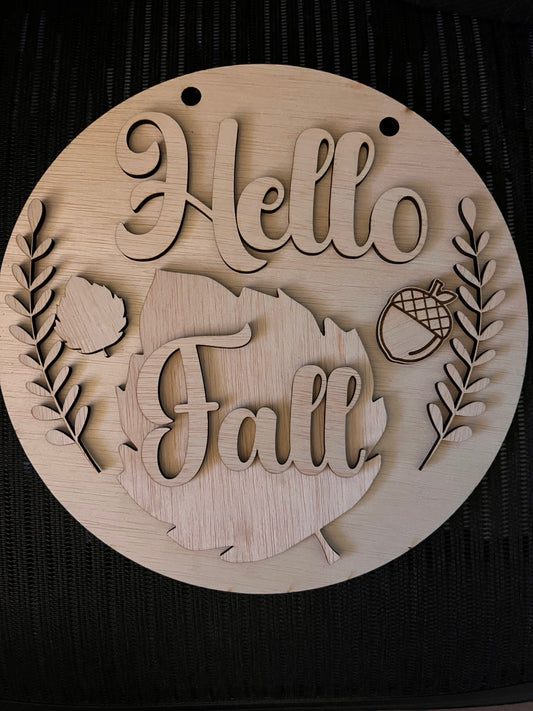 DIY Hello Fall Wooden Sign Kit